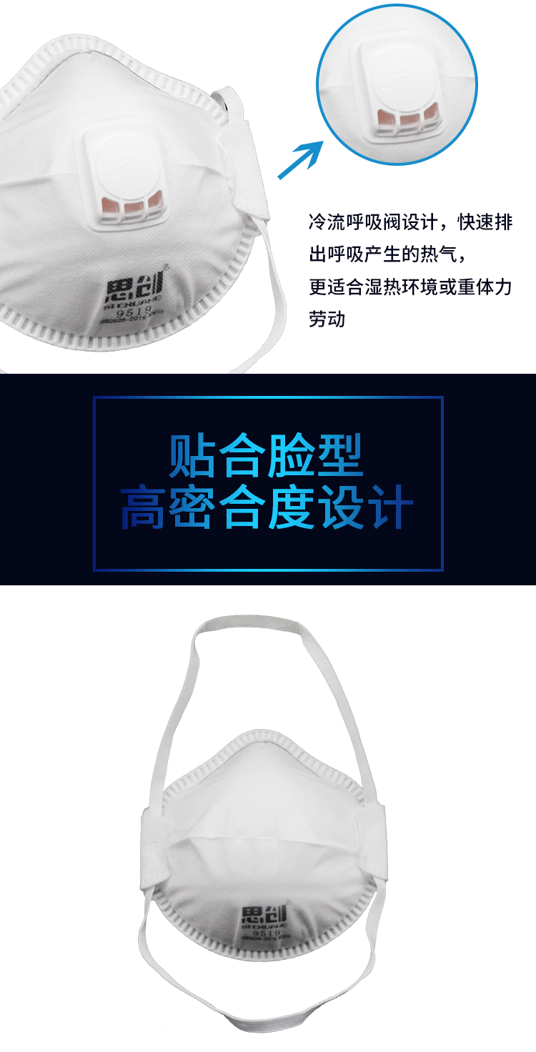 9519头带式带阀防尘口罩-亚游国际